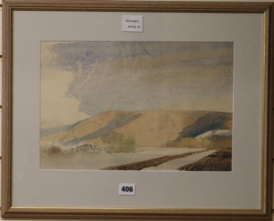 Charles Knight (1901-1990) Ditchling Beacon 10 x 14.75in.